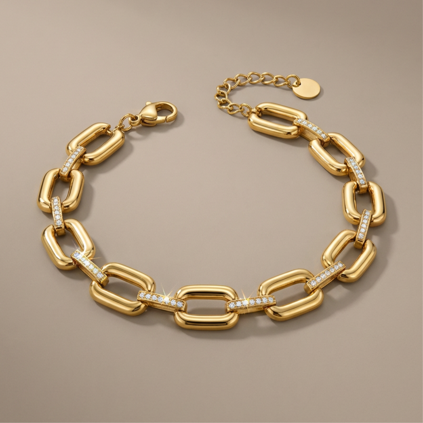 Golden Luxe Link Bracelet (Free Size)
