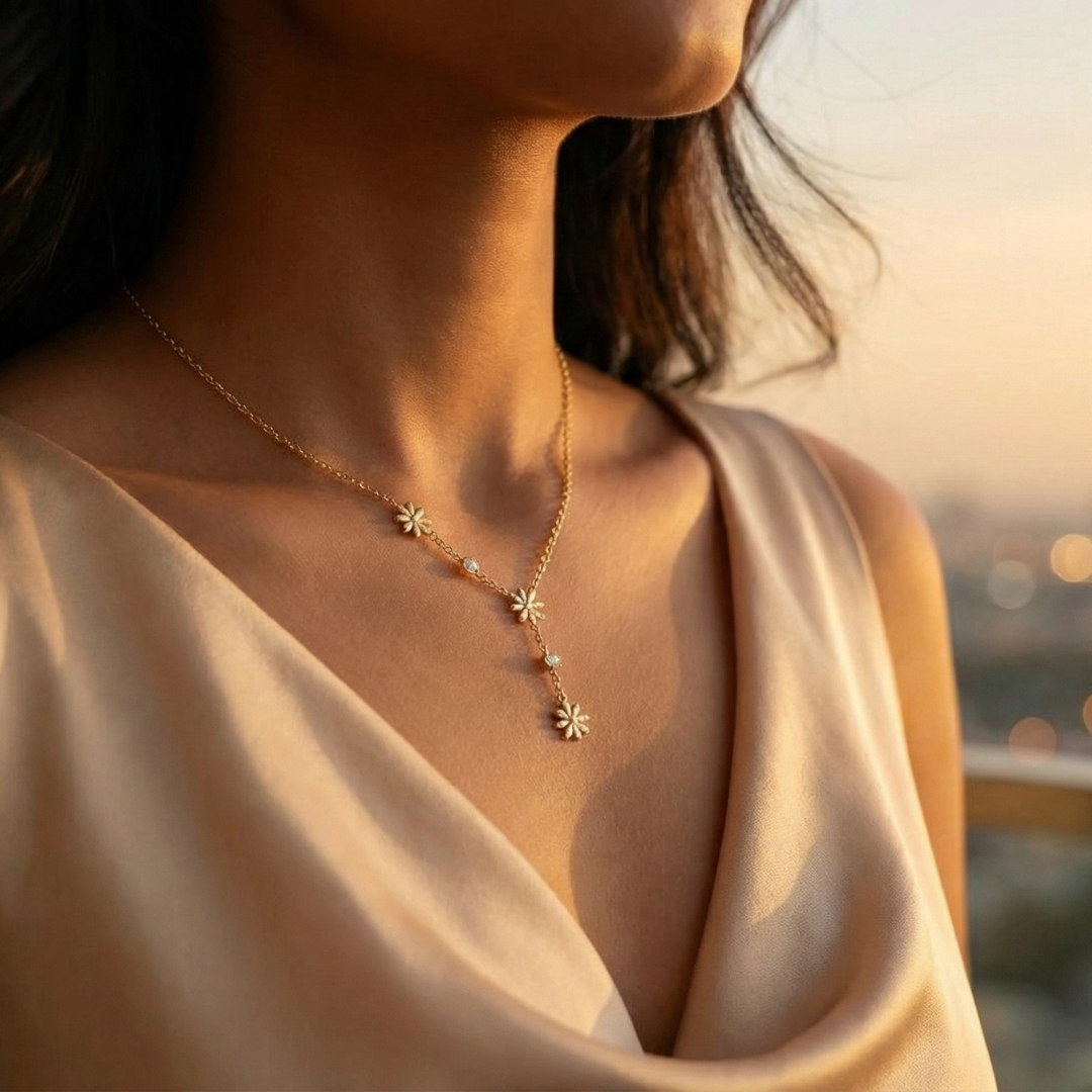 Sweet Floral Gold Necklace