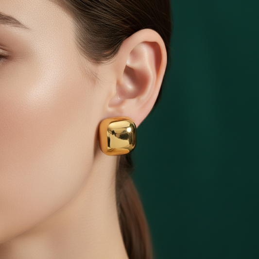 Golden Glow Square Studs