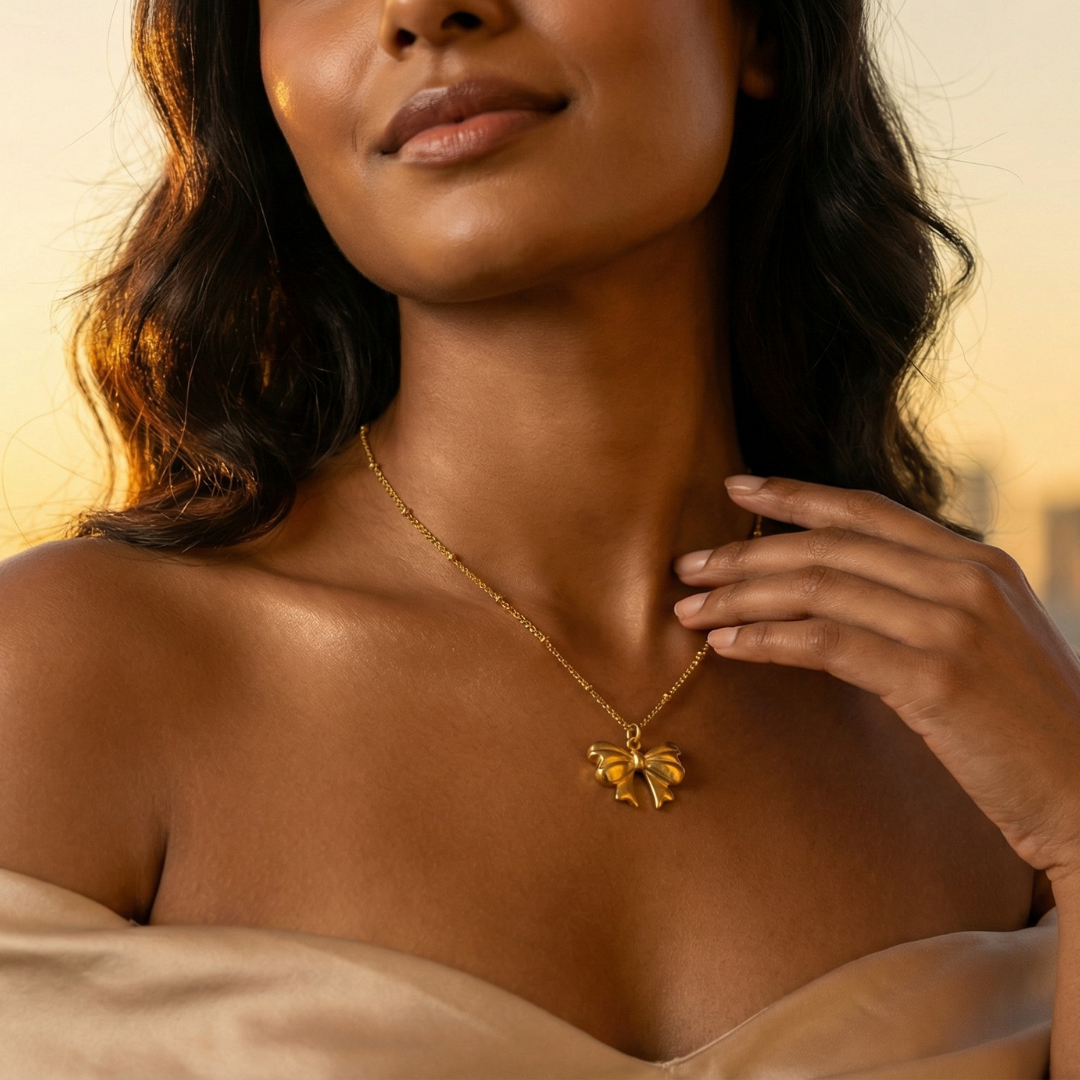 Golden Butterfly Pendant Necklace