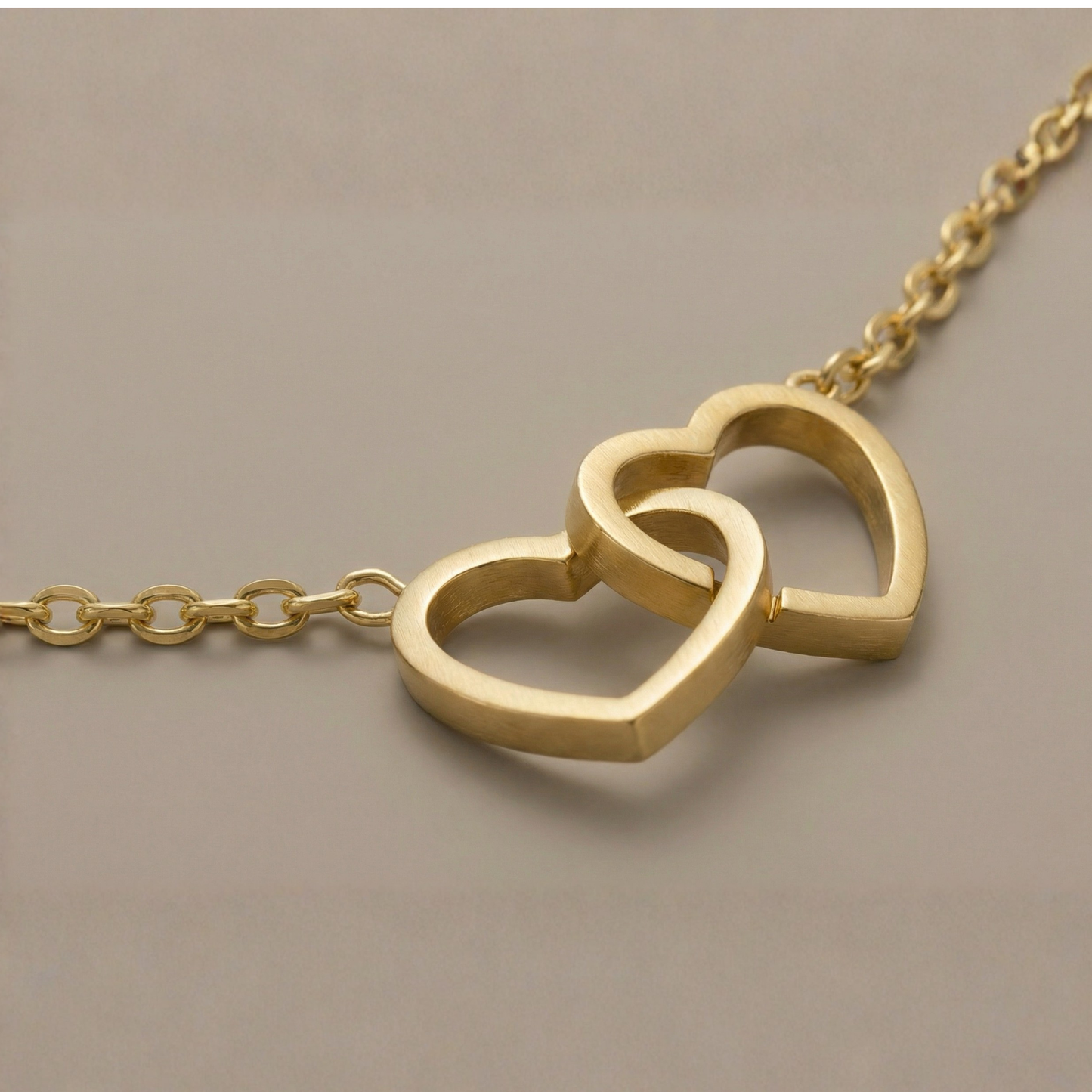 Golden Twin Heart Necklace
