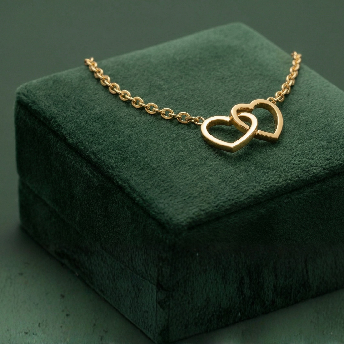 Golden Twin Heart Necklace