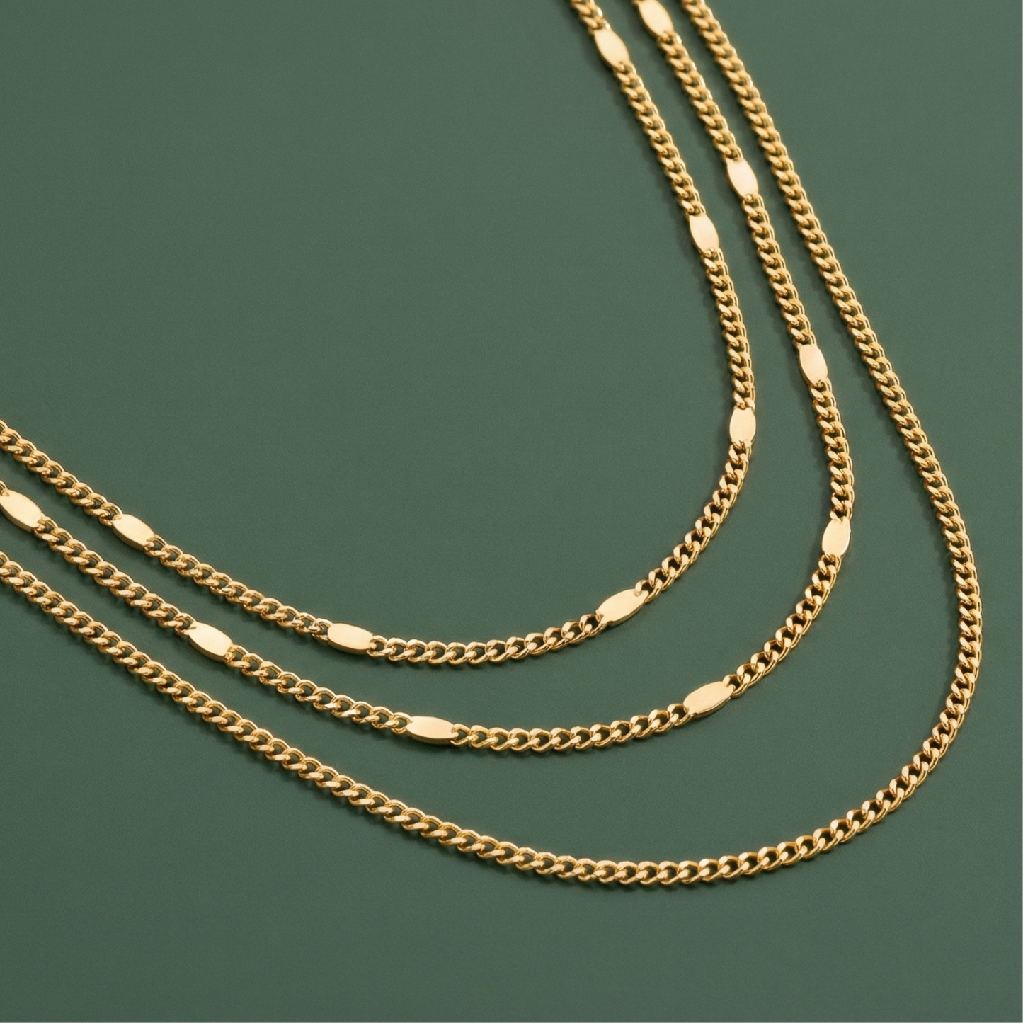Layered Geometric Gold Necklace