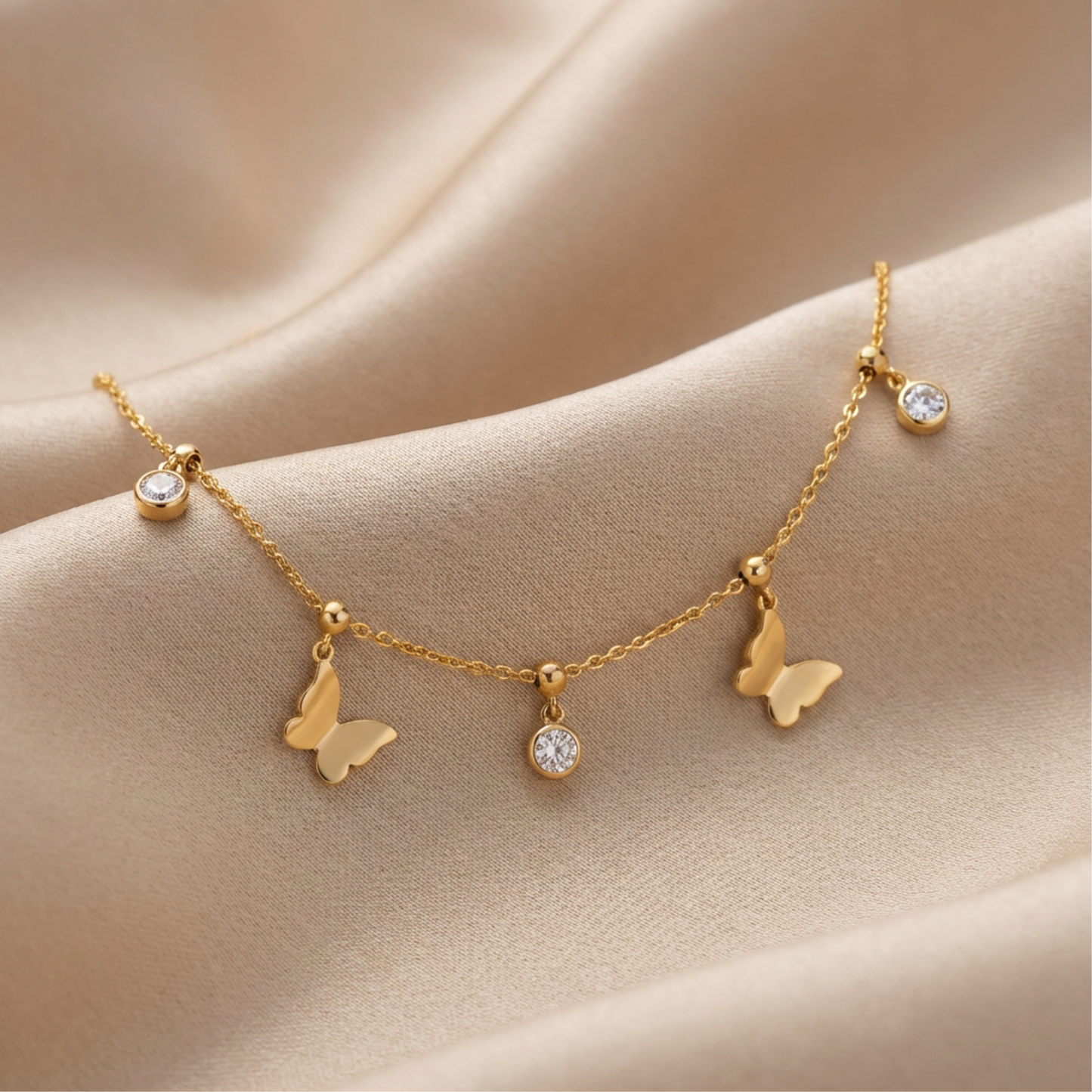 Romantic Butterfly Charm Anklet