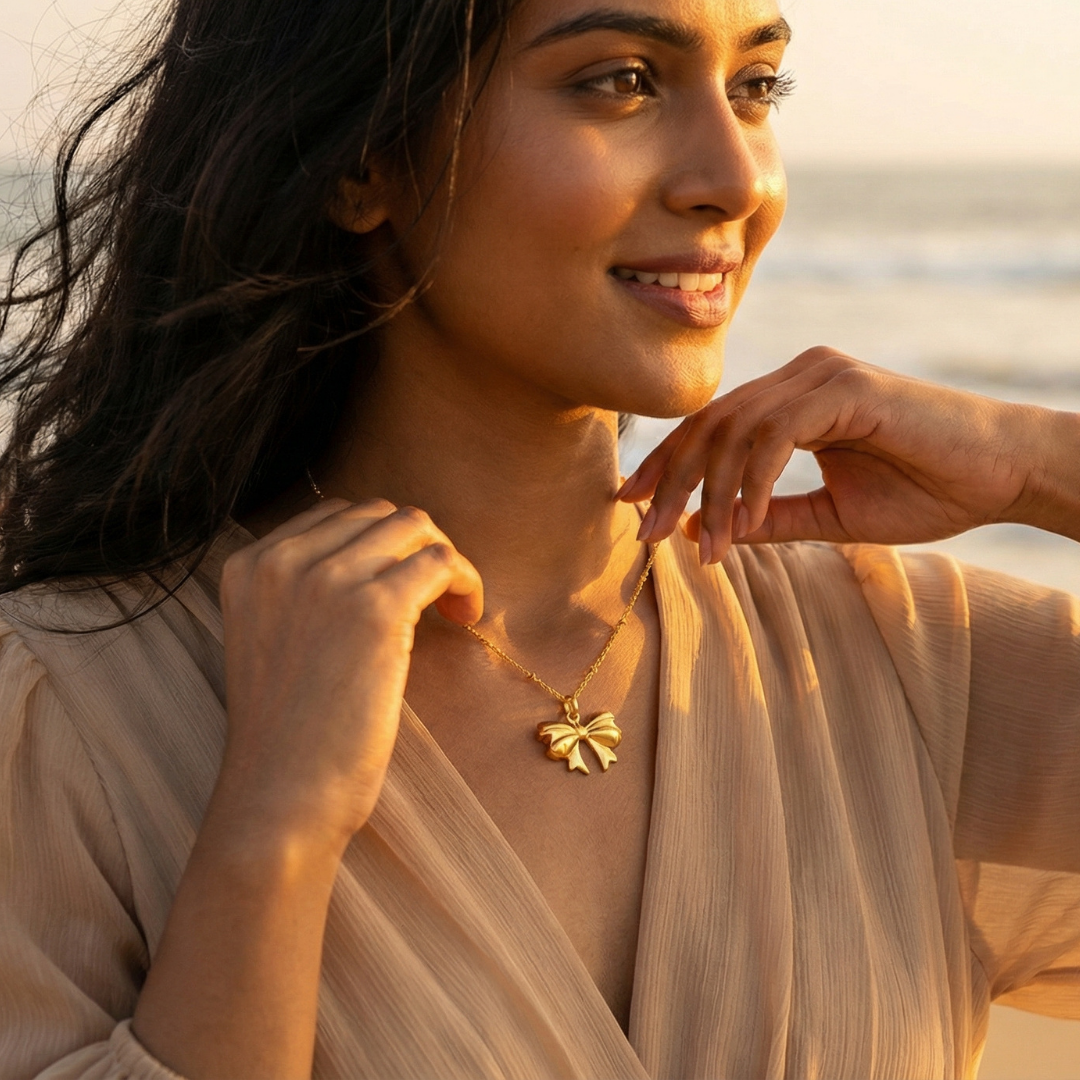 Golden Butterfly Pendant Necklace
