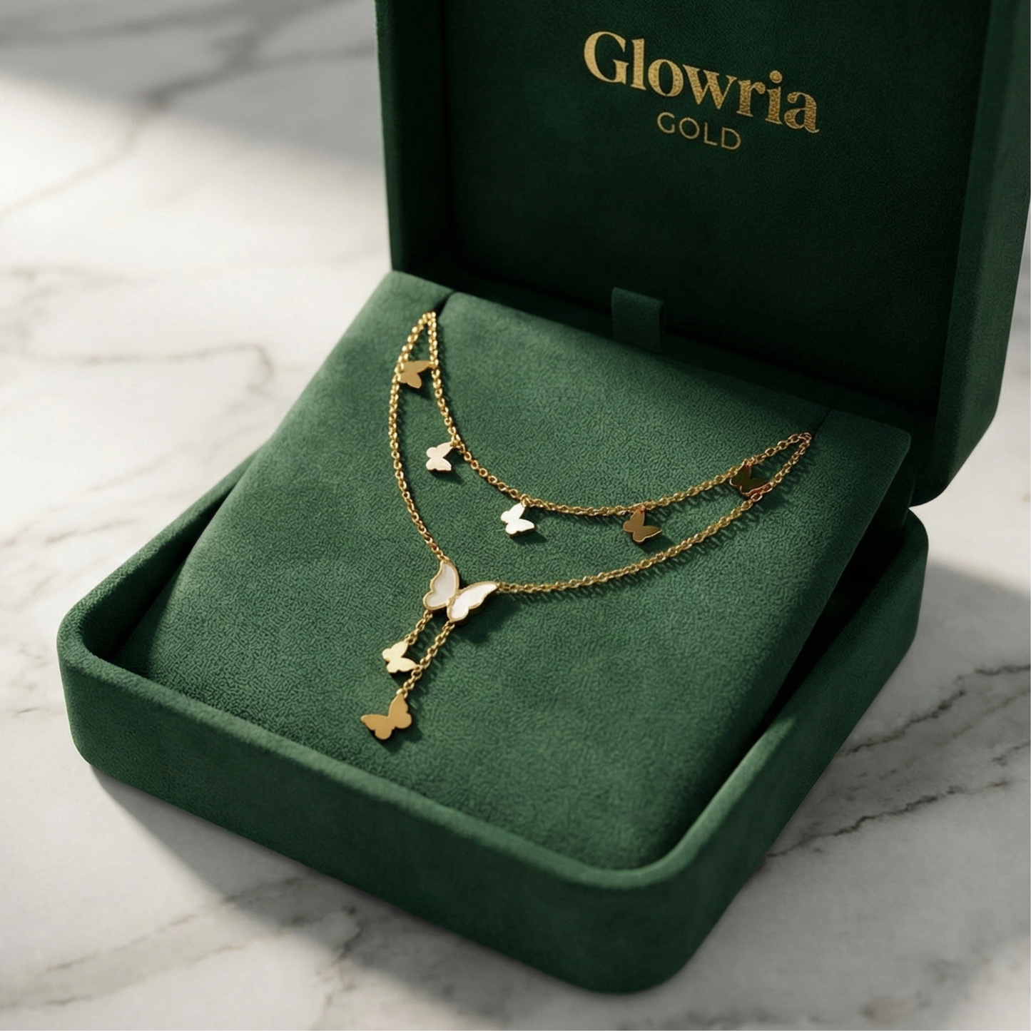 Golden Butterfly Charm Anklet