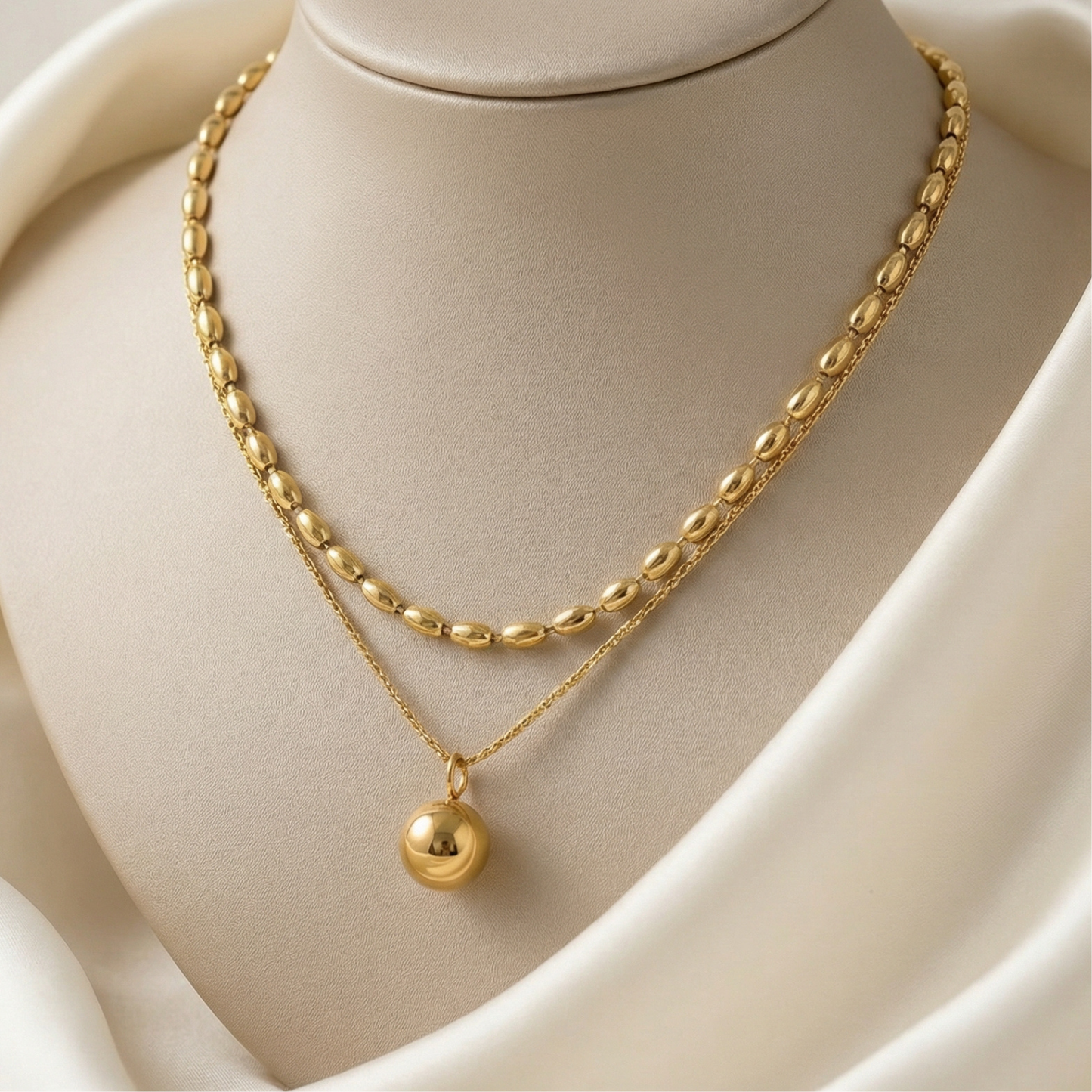 Golden Drop Layer Necklace
