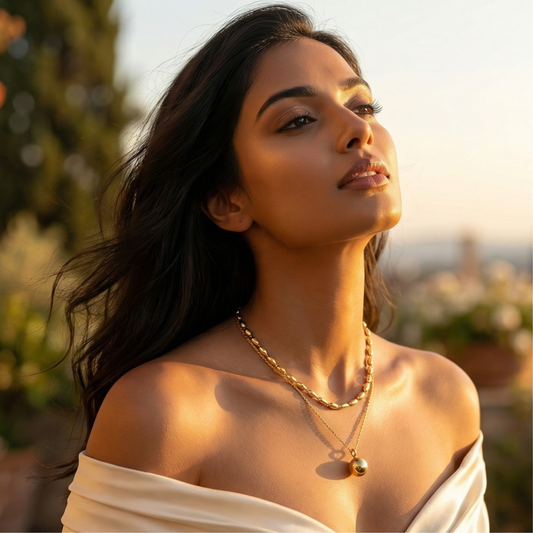 Golden Drop Layer Necklace