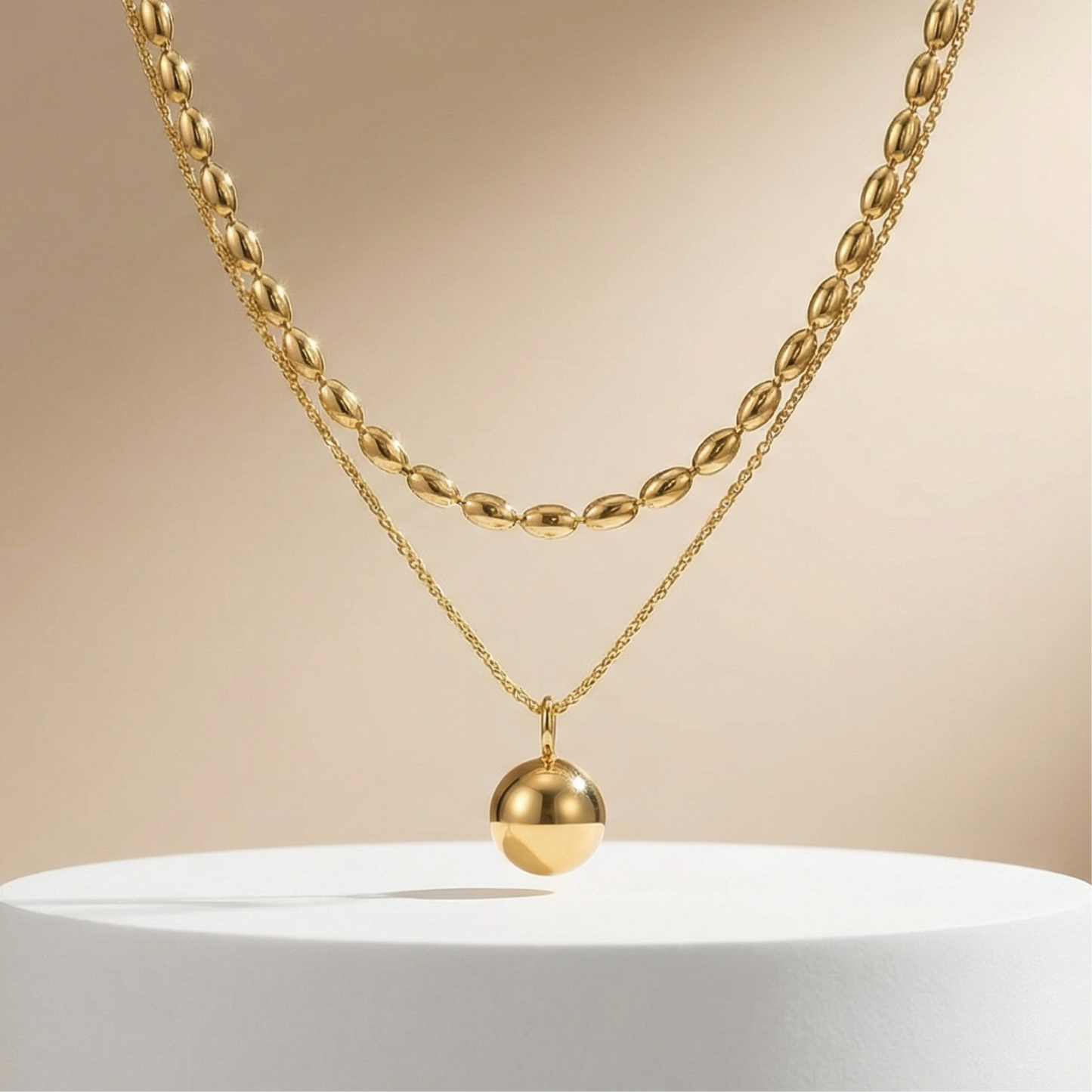 Golden Drop Layer Necklace