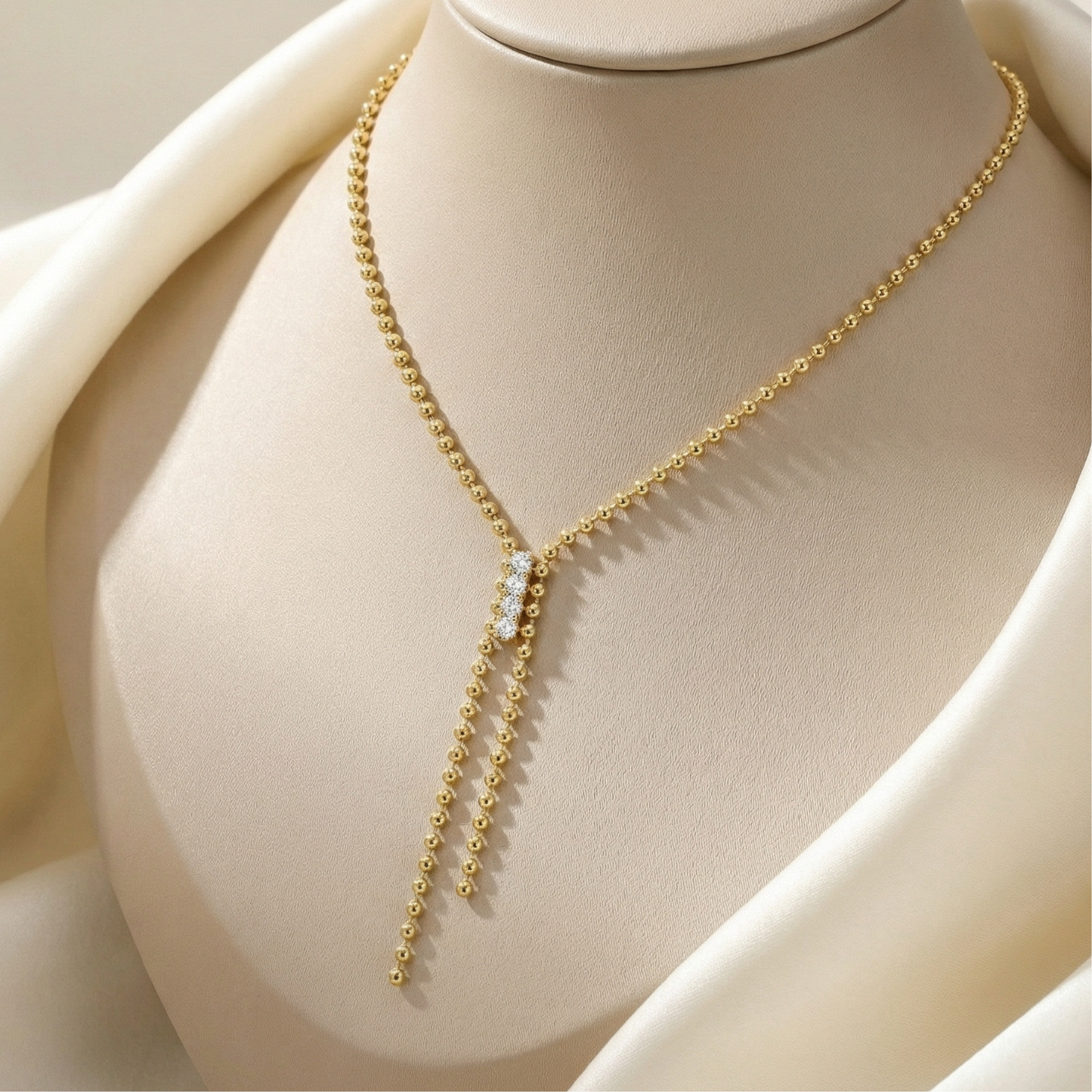 Golden Tassel Drop Necklace