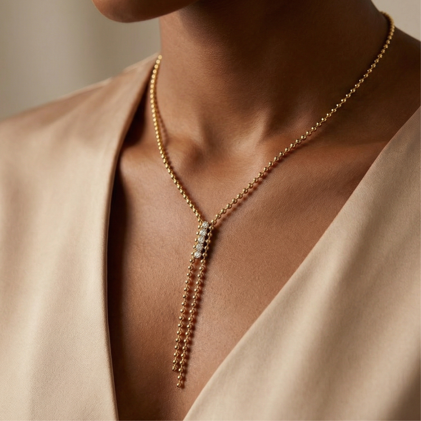 Golden Tassel Drop Necklace