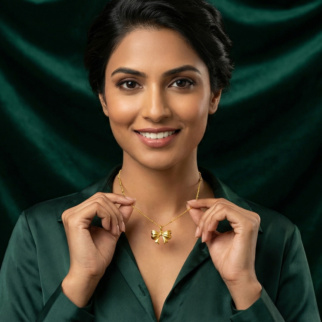 Golden Butterfly Pendant Necklace