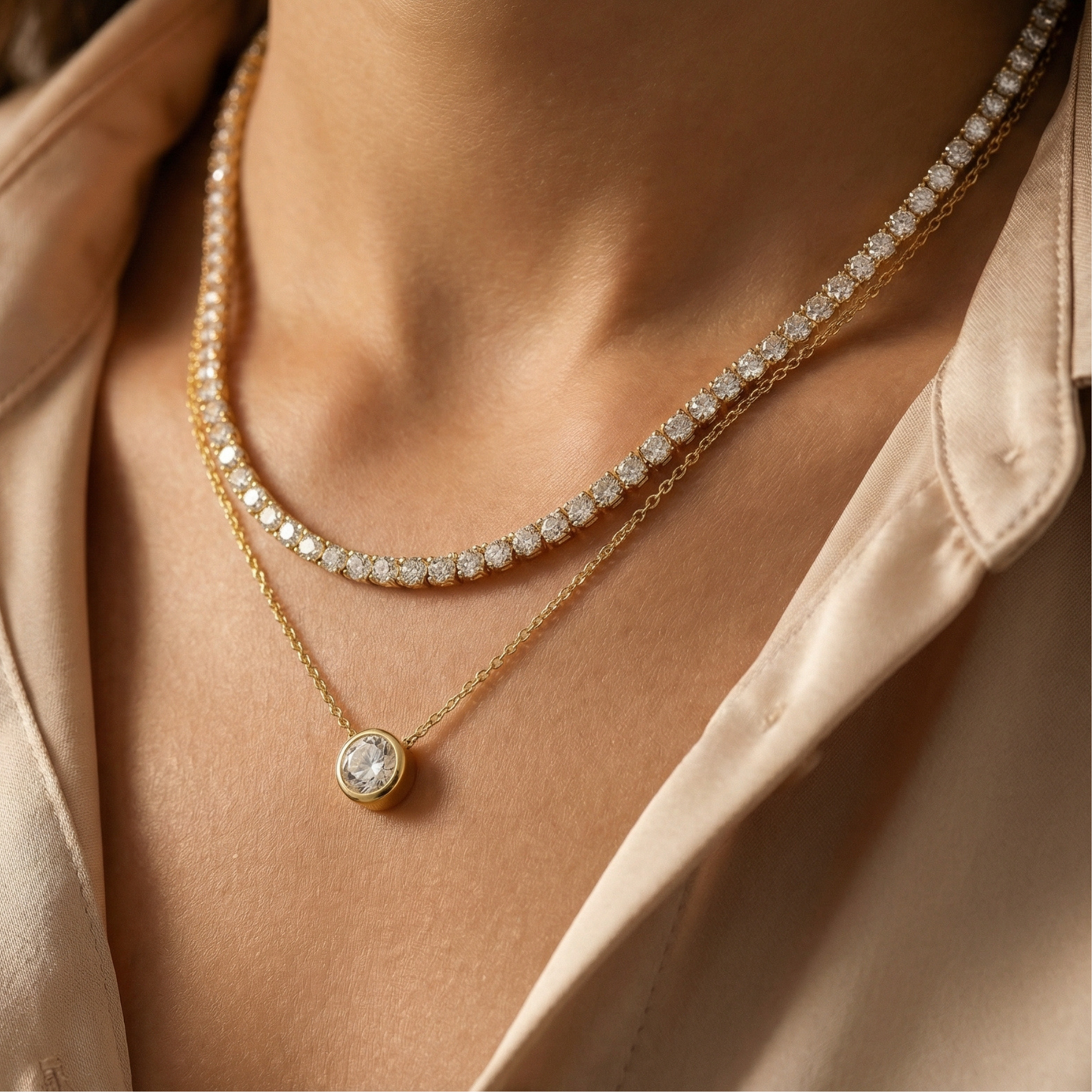 Golden Circle Spark Necklace