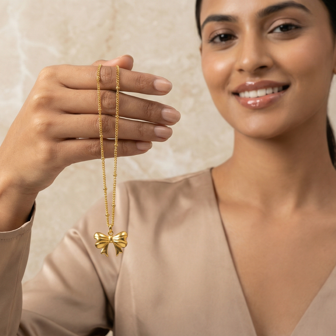 Golden Butterfly Pendant Necklace