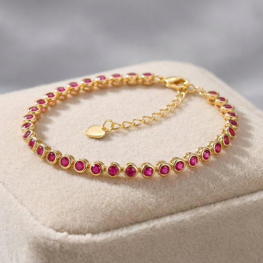 Golden Heart Charm Bracelet (Free Size)