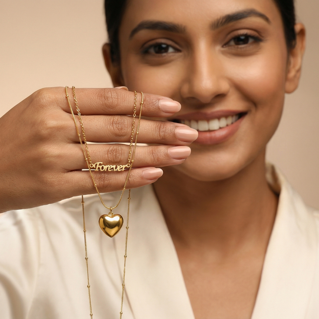 Golden Heart Chain Necklace