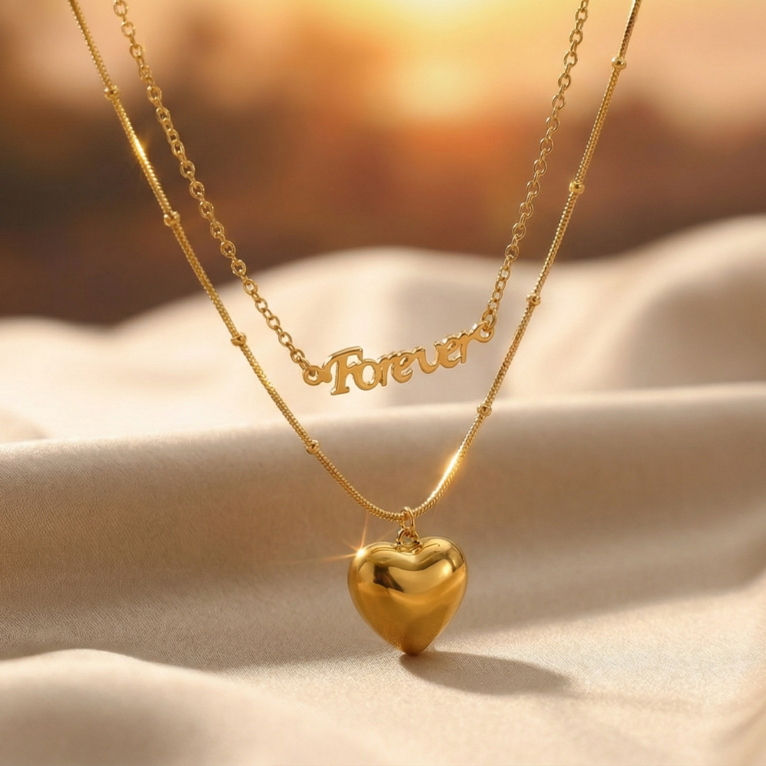 Golden Heart Chain Necklace