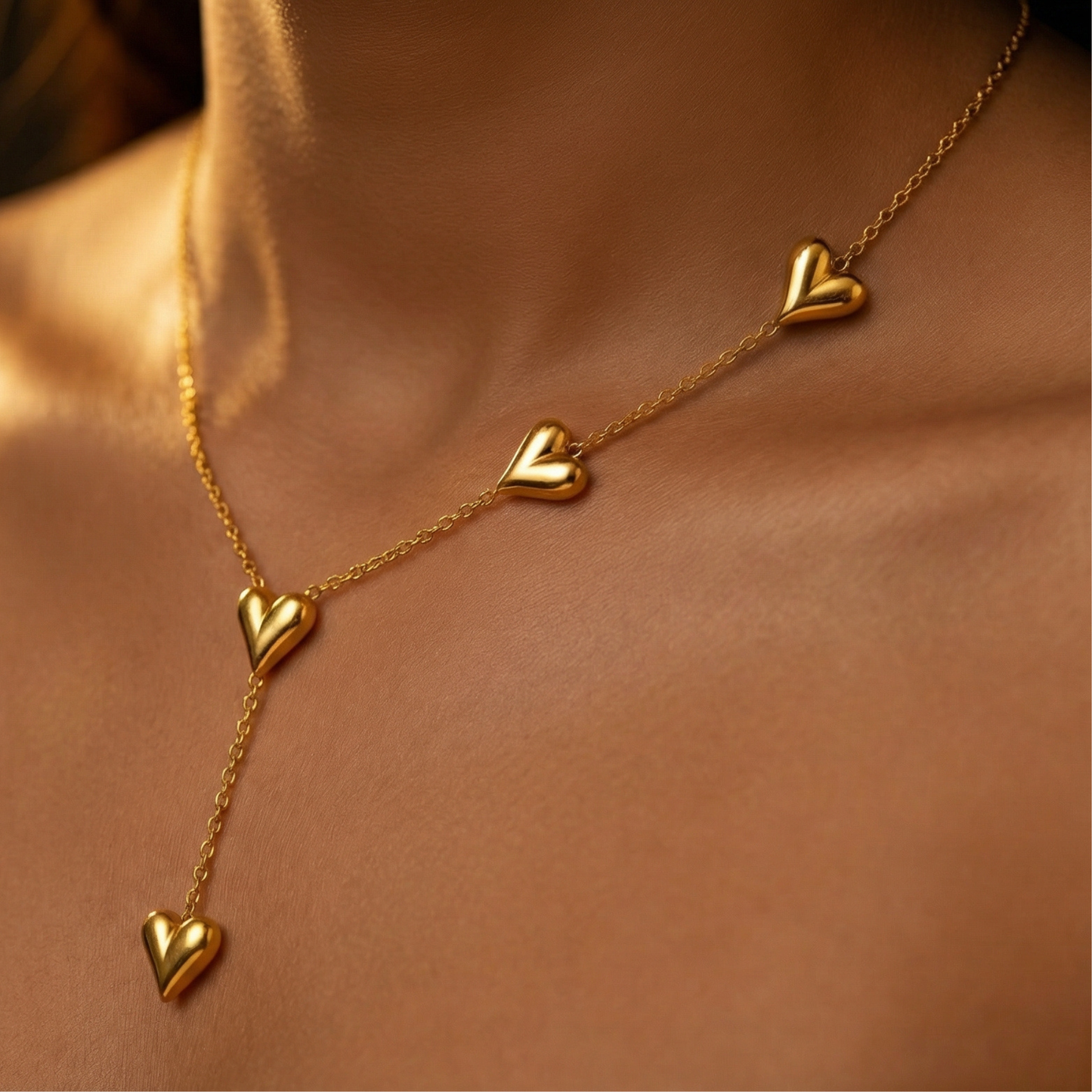 Golden Heart Glow Necklace