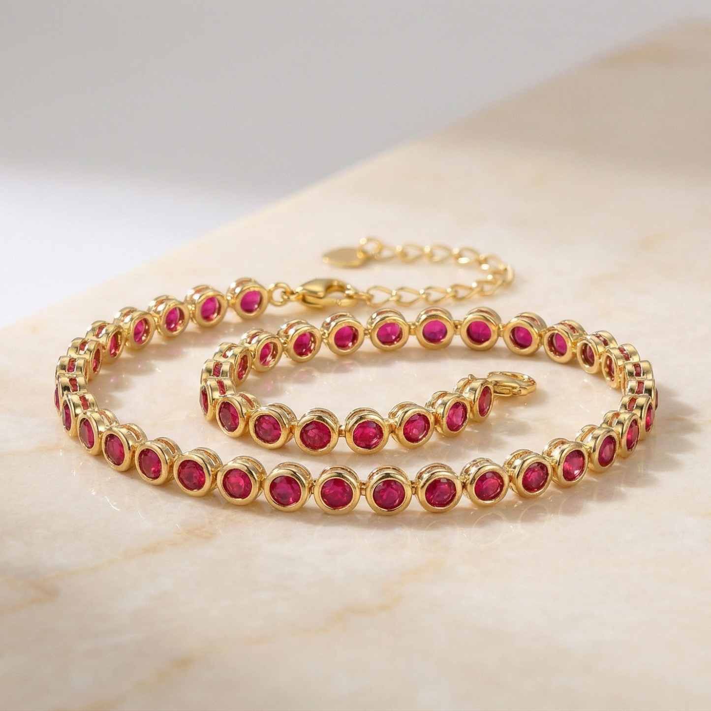 Golden Heart Charm Bracelet (Free Size)