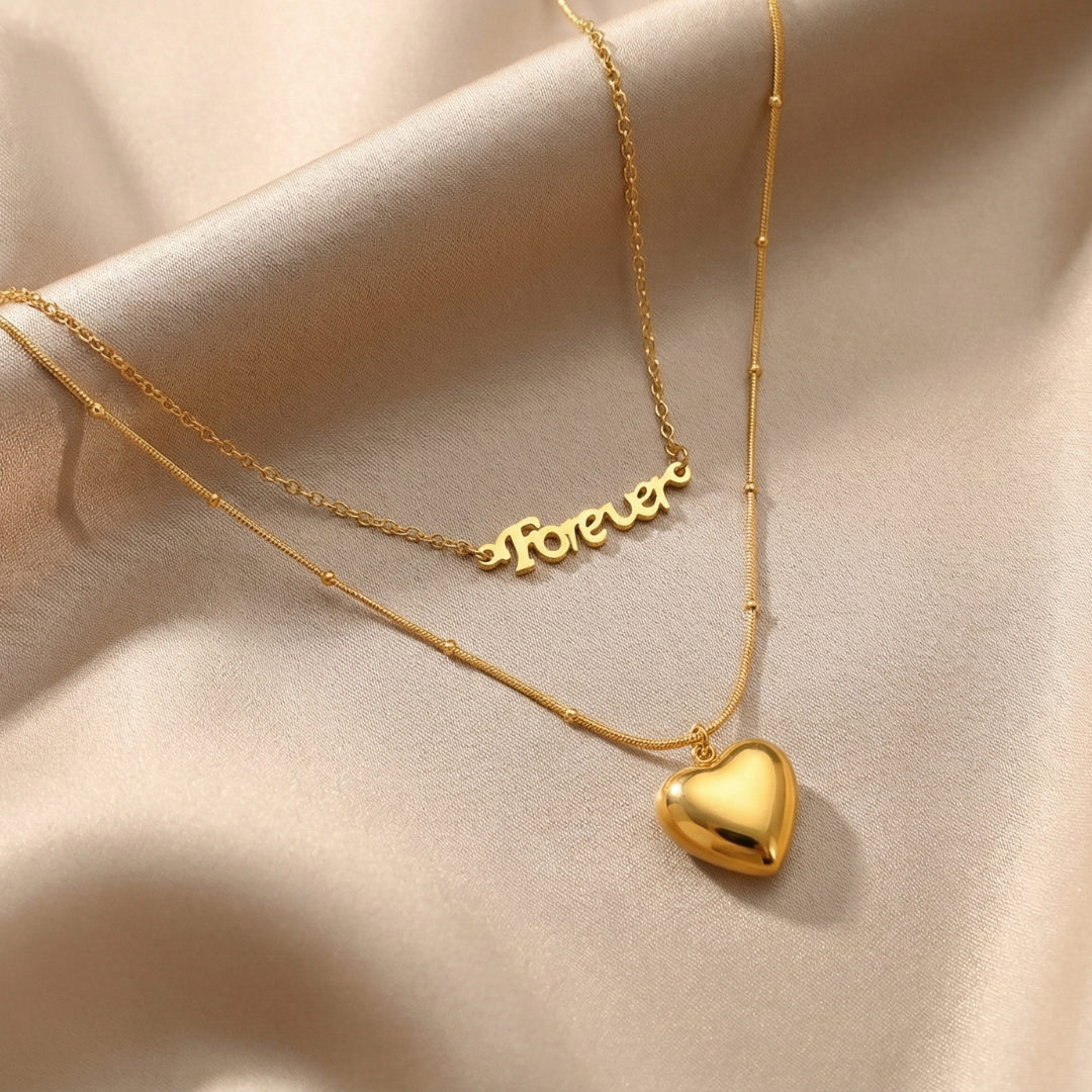 Golden Heart Chain Necklace