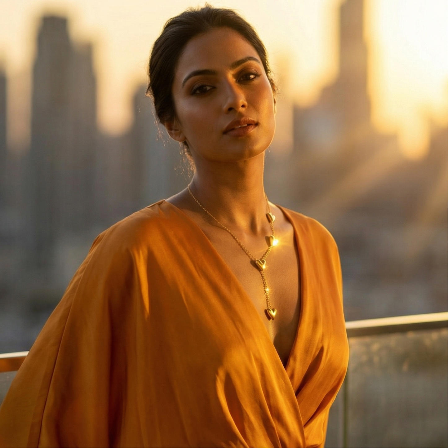 Golden Heart Glow Necklace