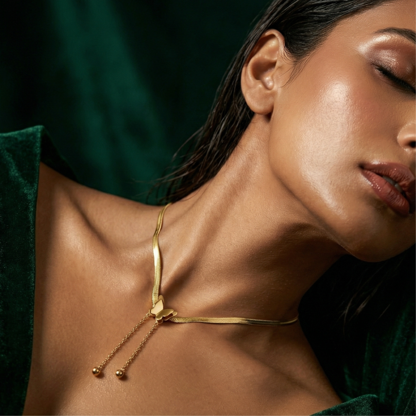 Butterfly Charm Gold Necklace