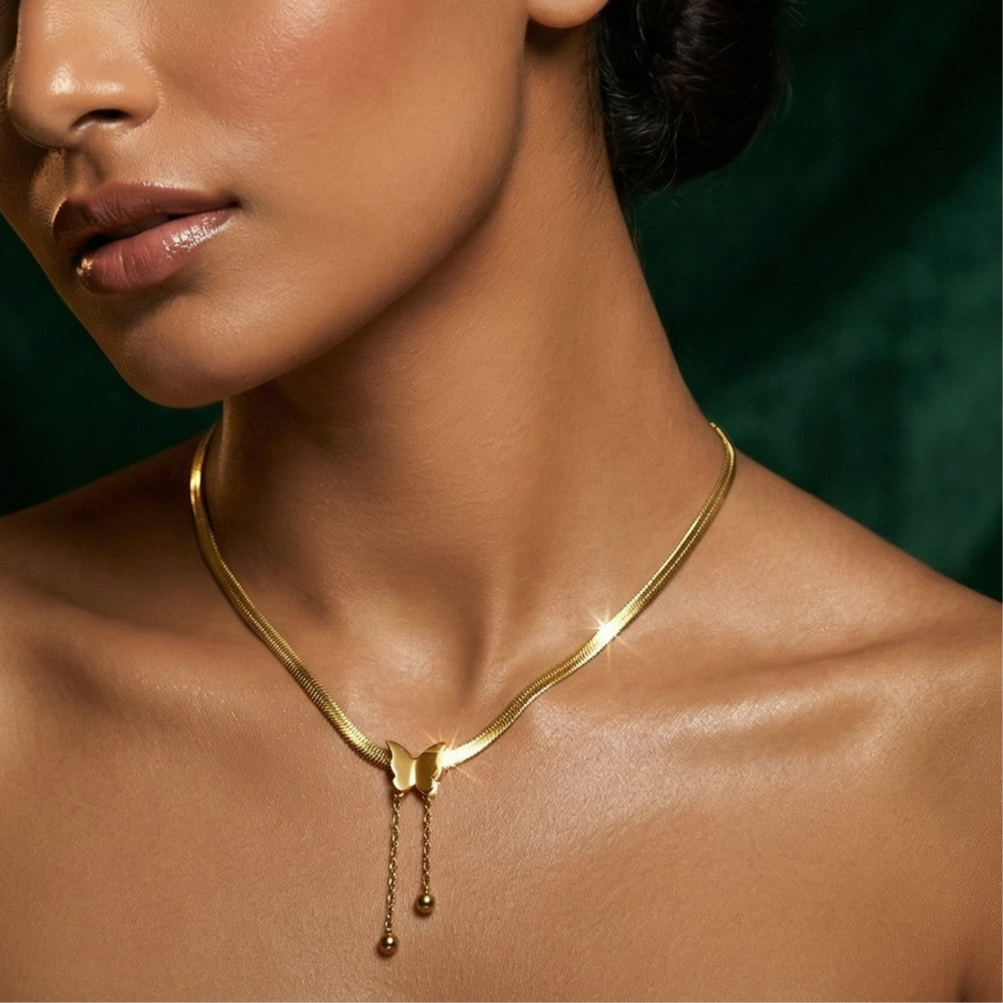 Butterfly Charm Gold Necklace