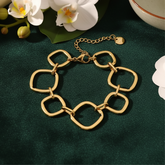 Bold Gold Square Bracelet