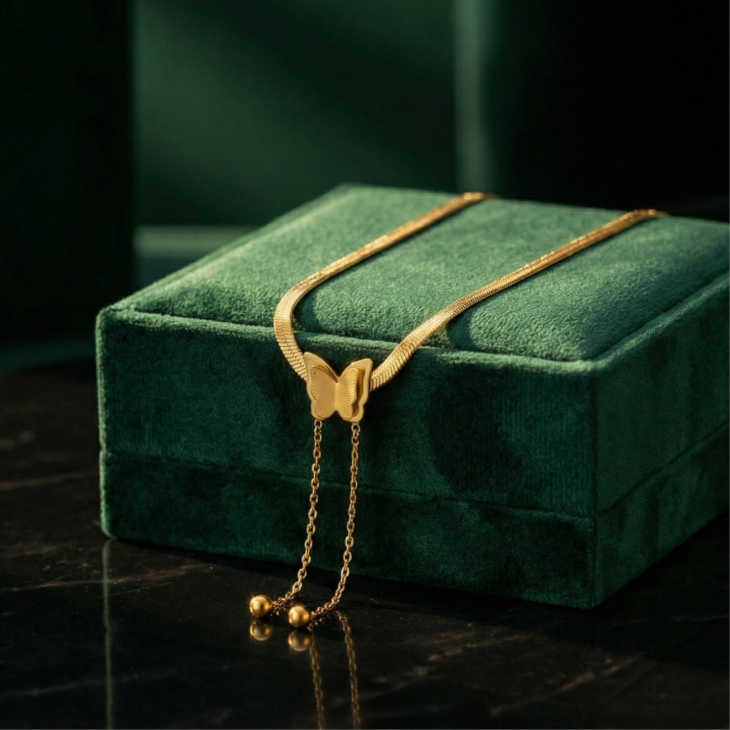 Butterfly Charm Gold Necklace