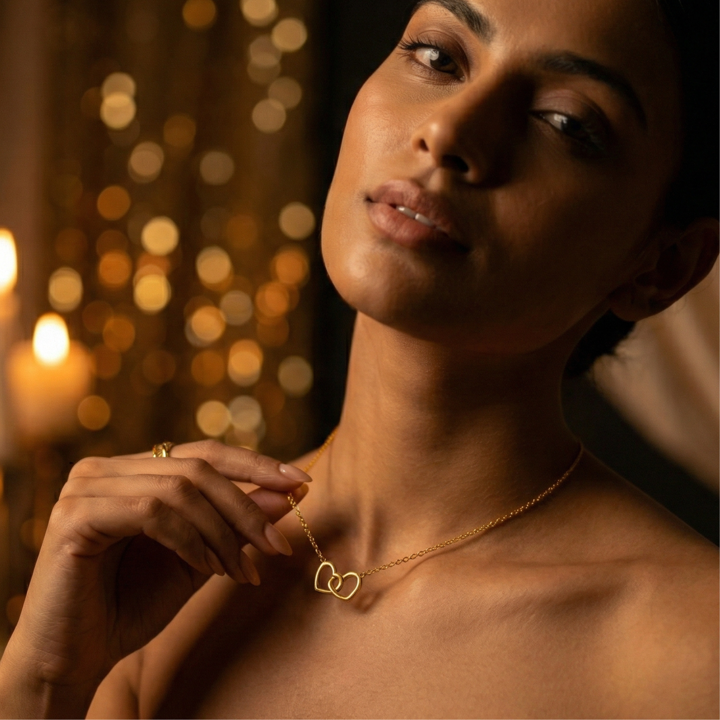 Golden Heart Pendant Necklace