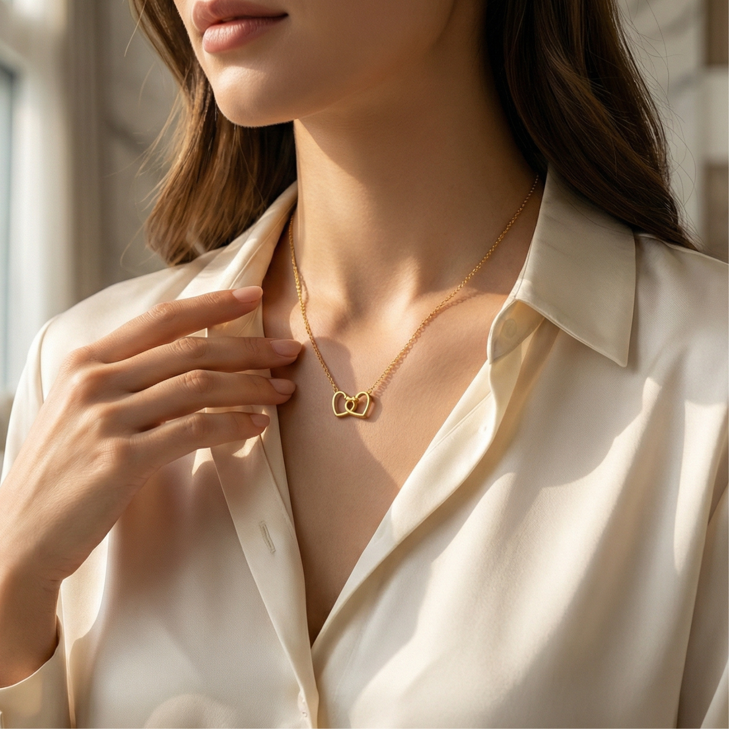 Golden Heart Pendant Necklace