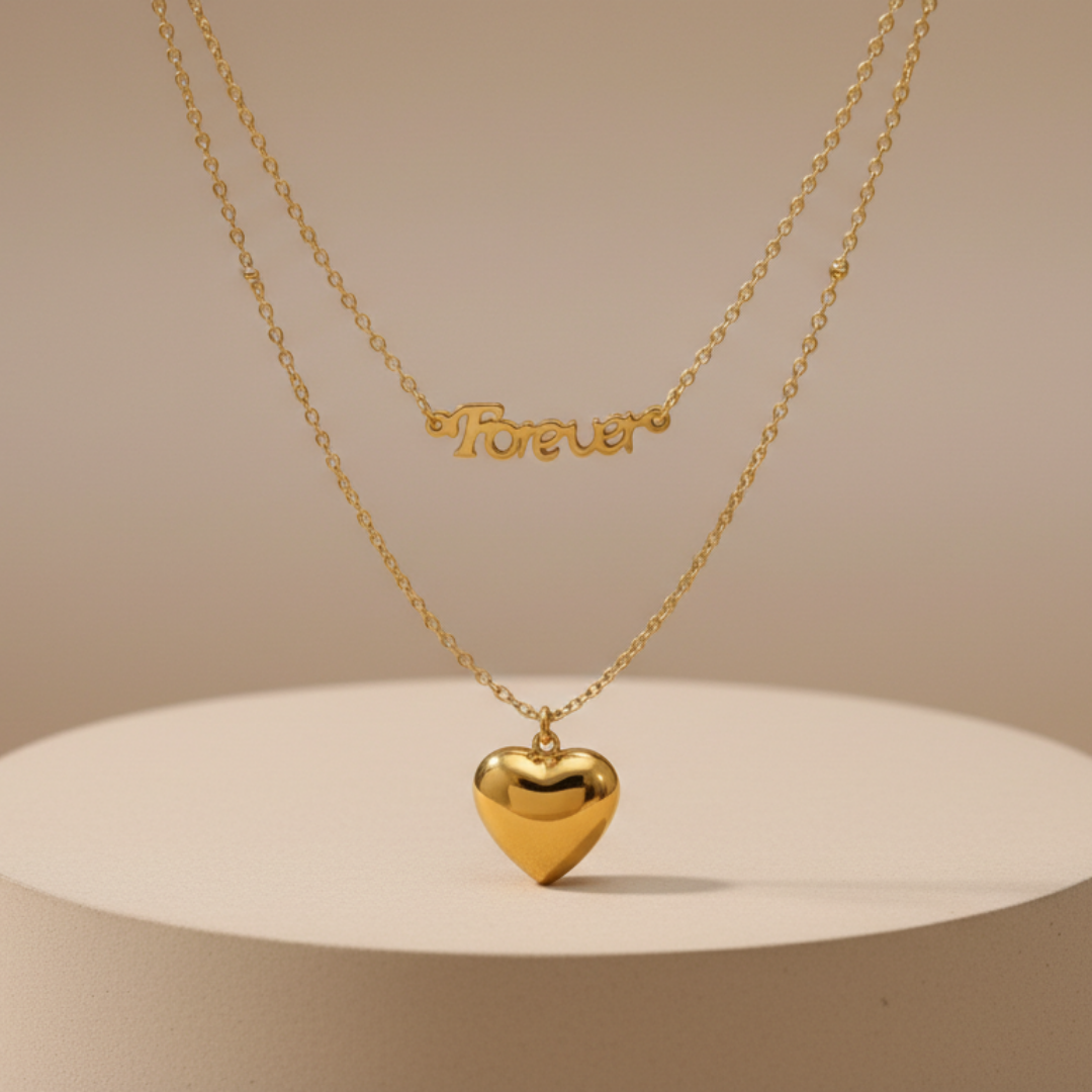 Golden Heart Chain Necklace