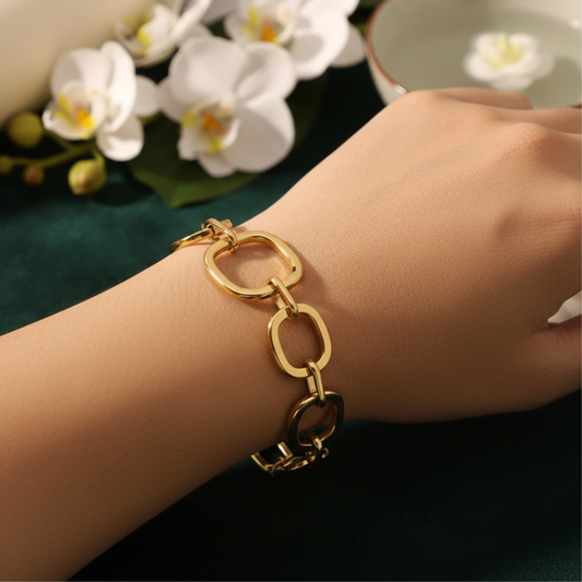 Bold Gold Square Bracelet
