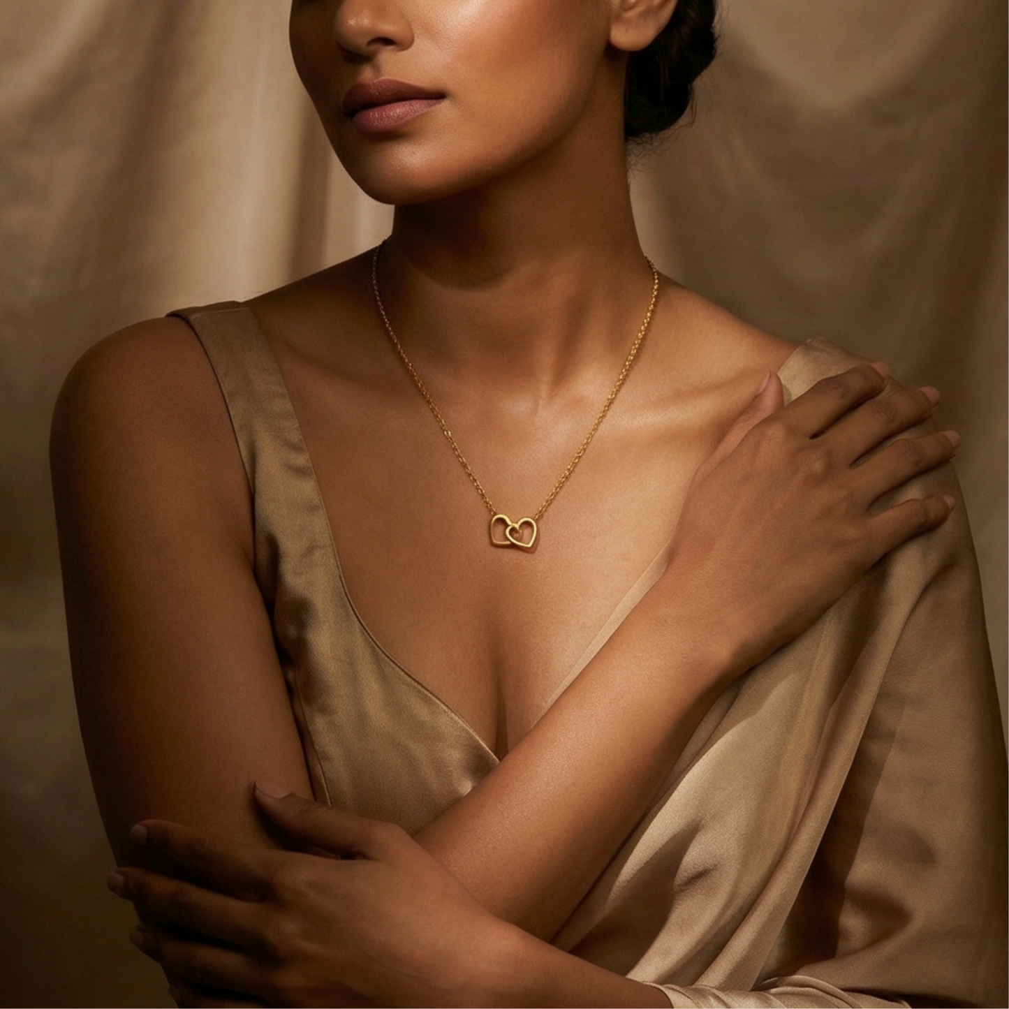 Golden Heart Pendant Necklace