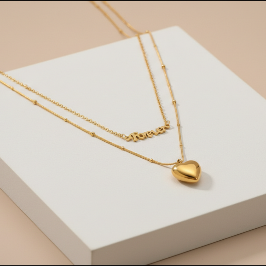 Golden Heart Chain Necklace