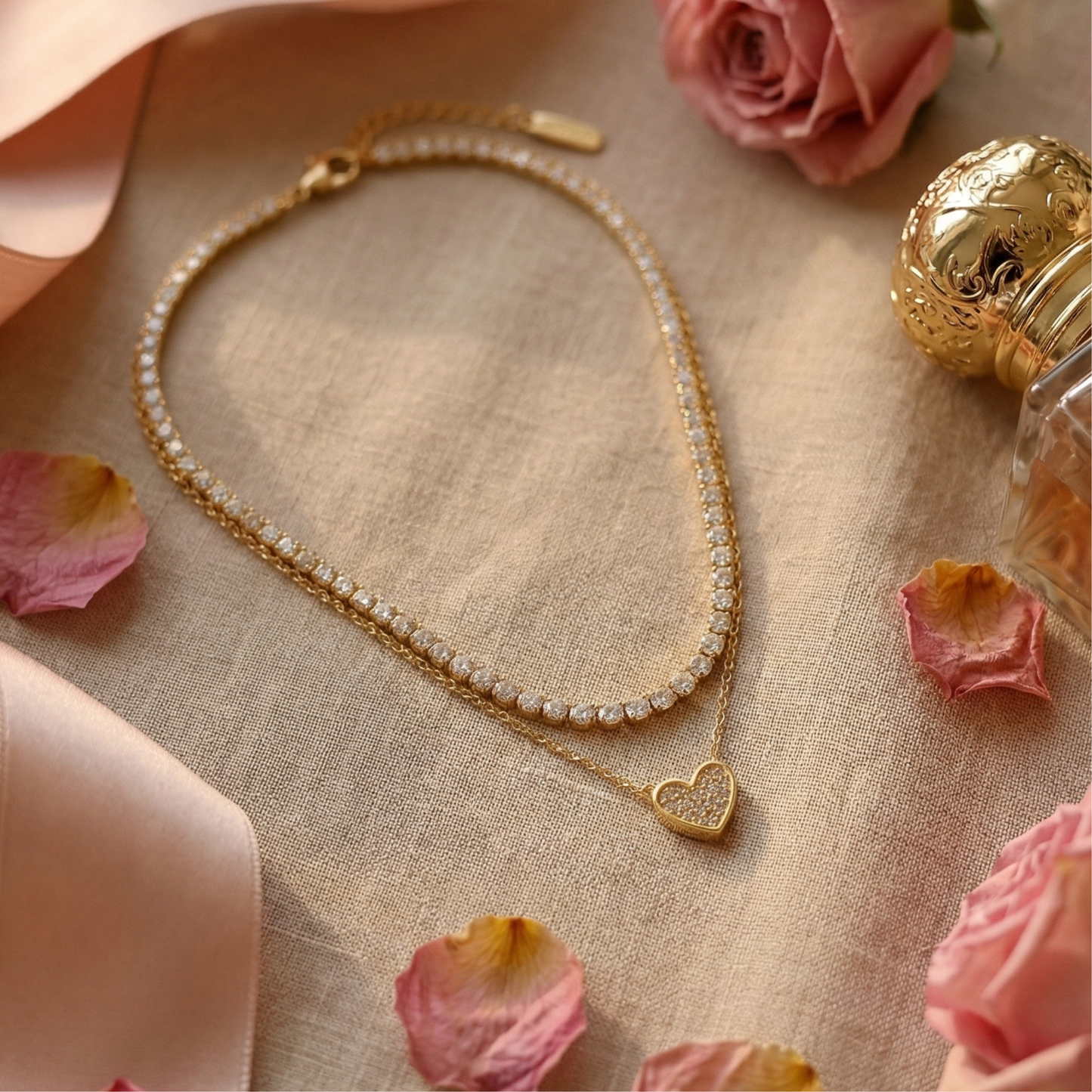 Golden Heart Layered Necklace