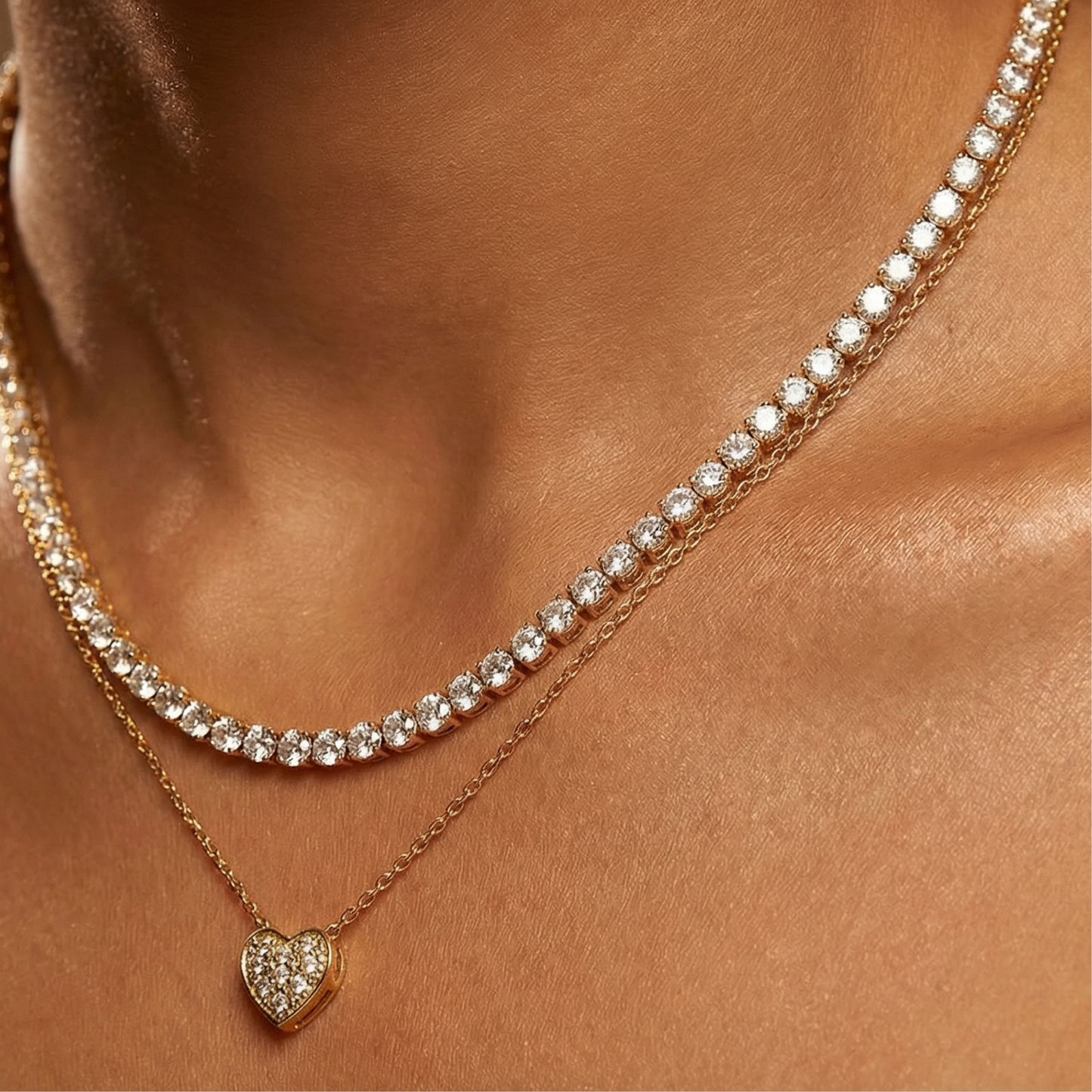 Golden Heart Layered Necklace