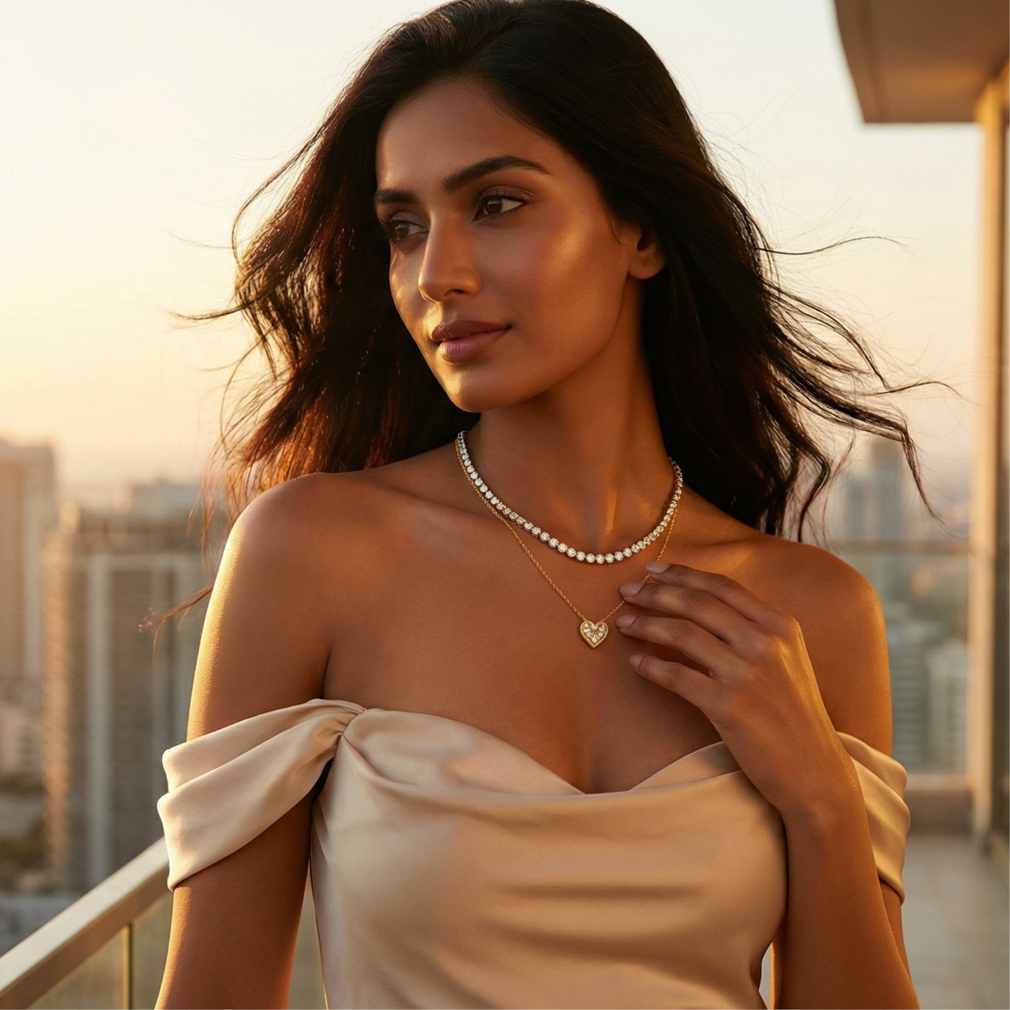 Golden Heart Layered Necklace