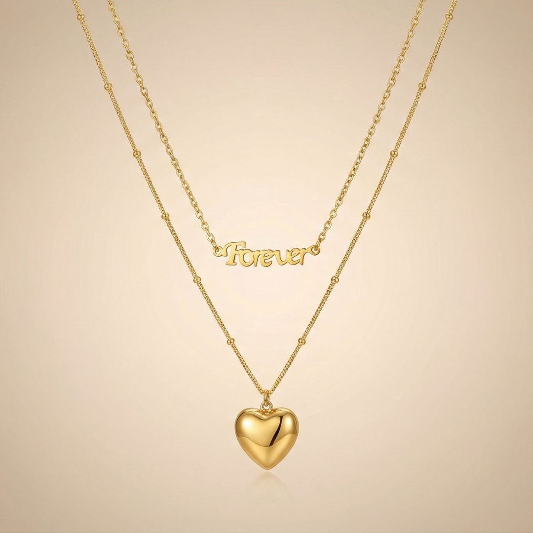 Golden Heart Chain Necklace