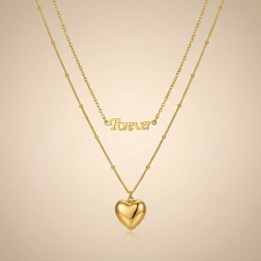 Golden Heart Chain Necklace