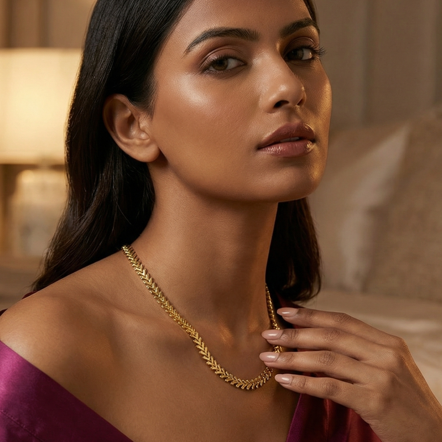 Luminous Heart Gold Necklace