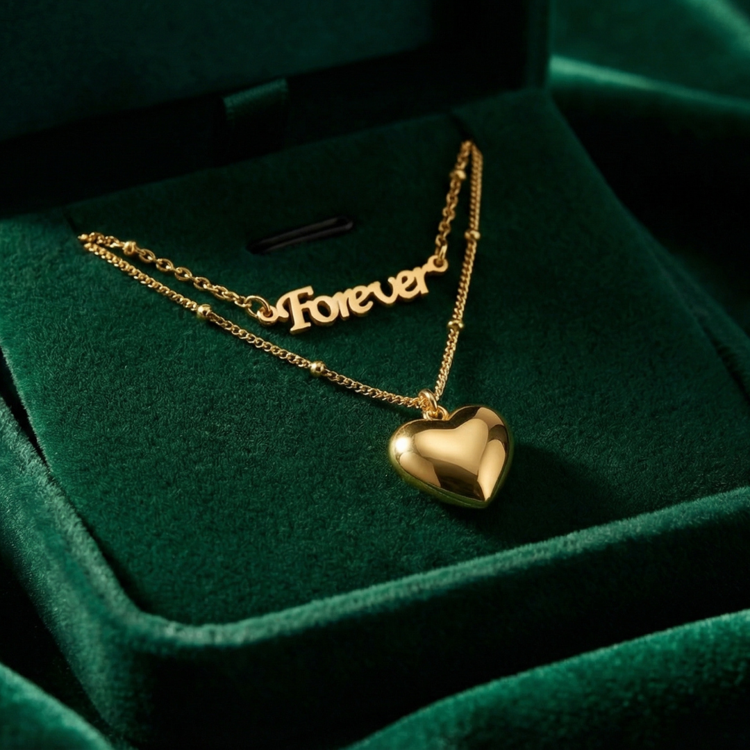 Golden Heart Chain Necklace