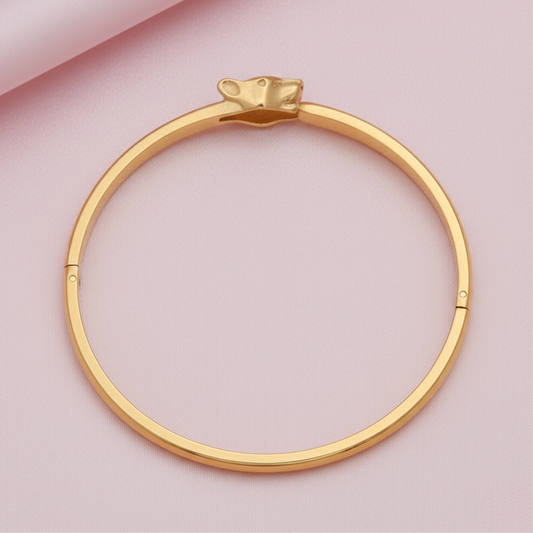 Golden Jaguar Head Bangle