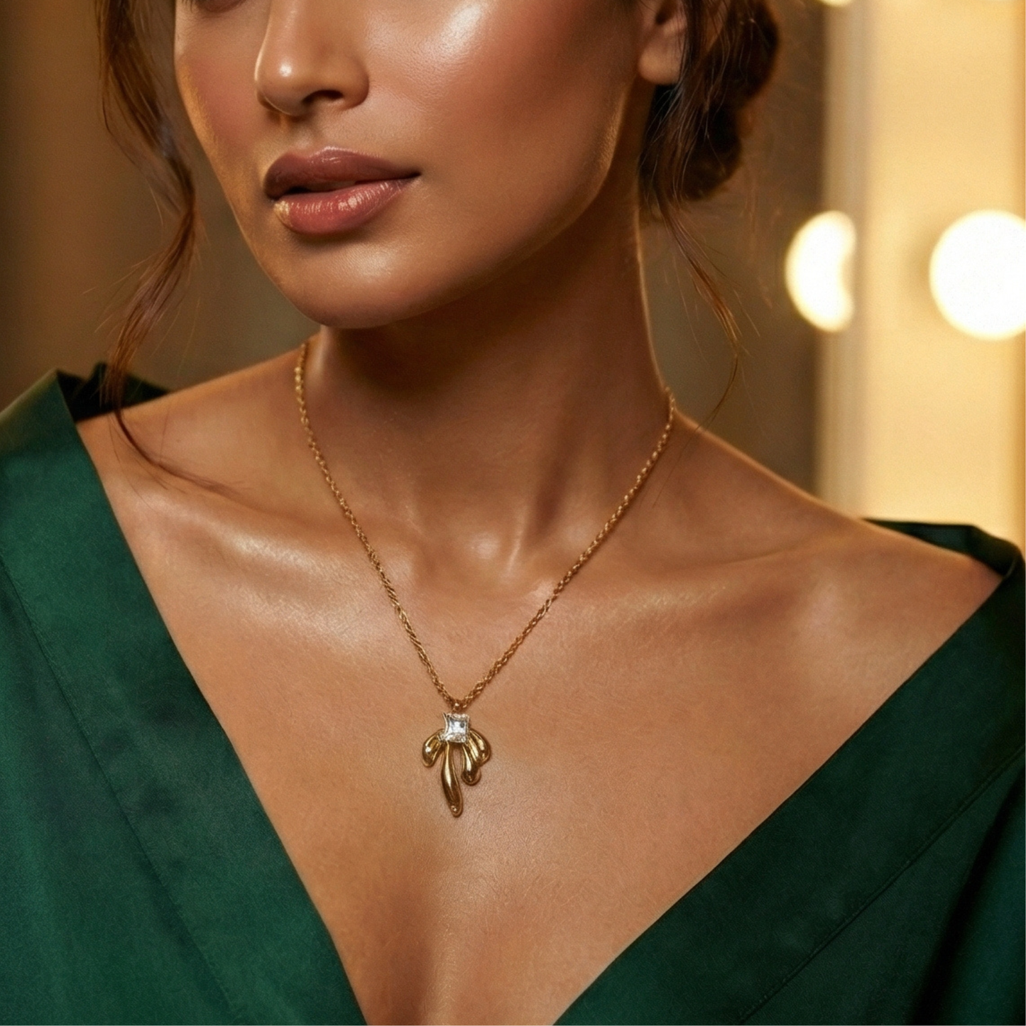 Golden Butterfly Knot Pendant