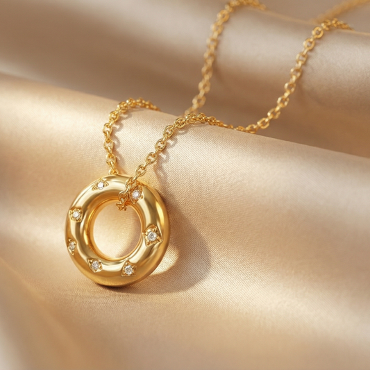 Golden Circle Pendant Necklace