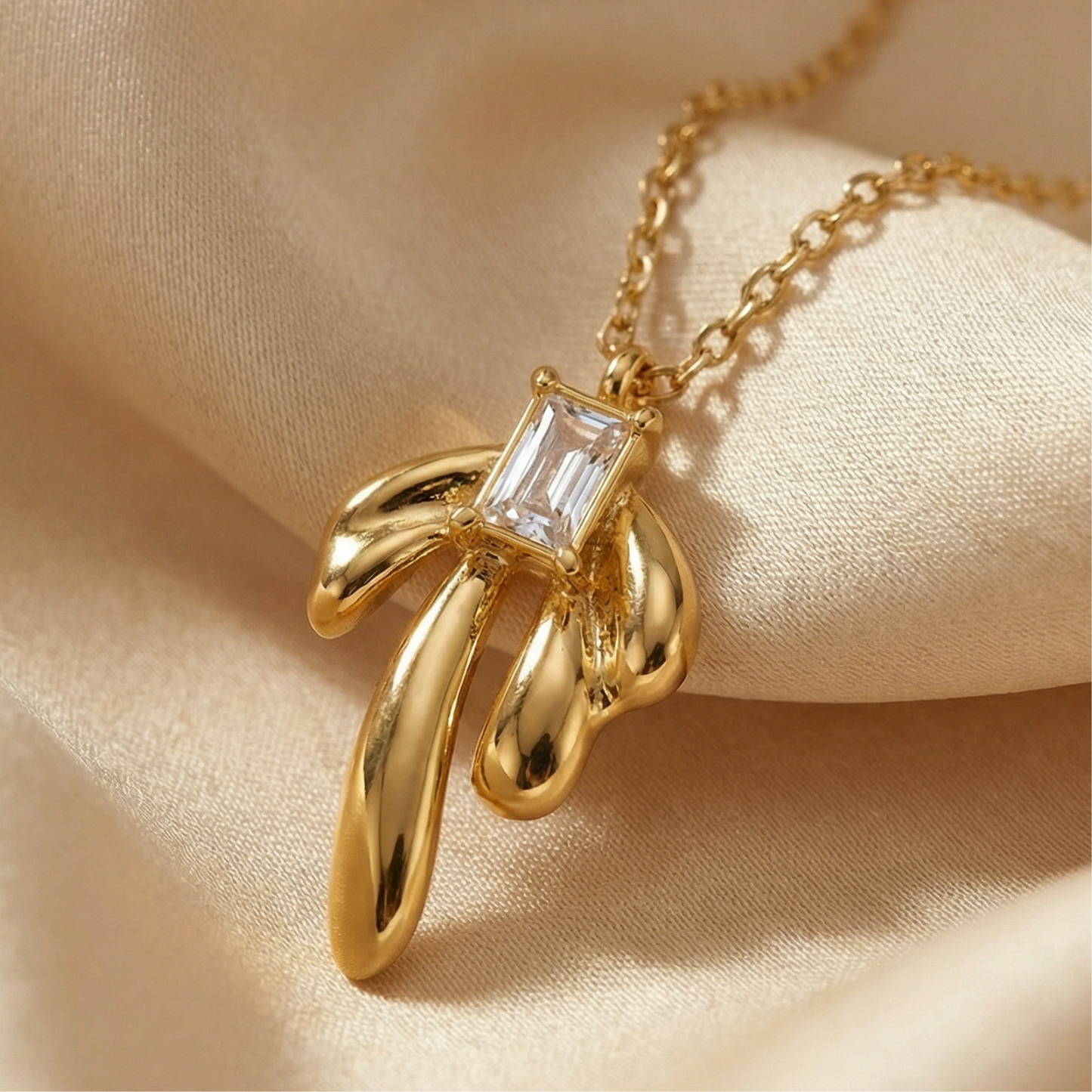 Golden Butterfly Knot Pendant