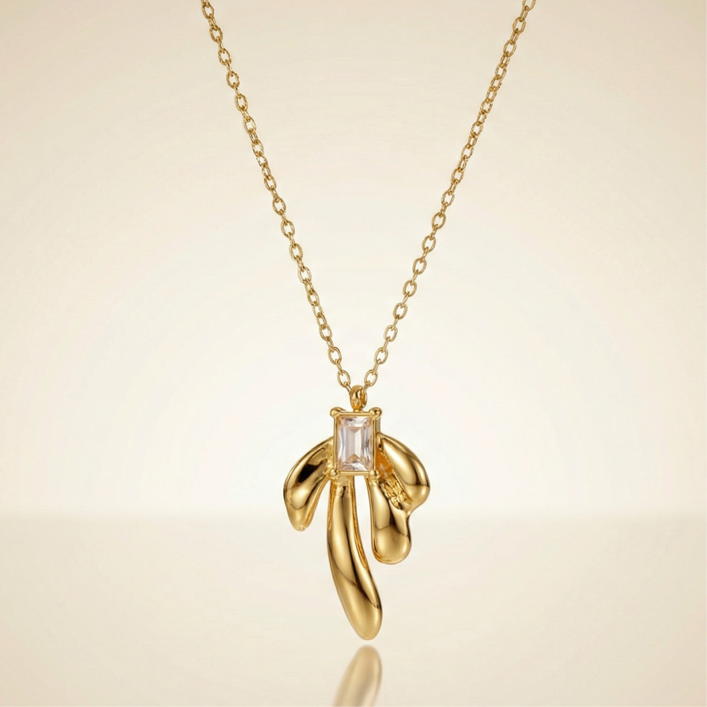 Golden Butterfly Knot Pendant