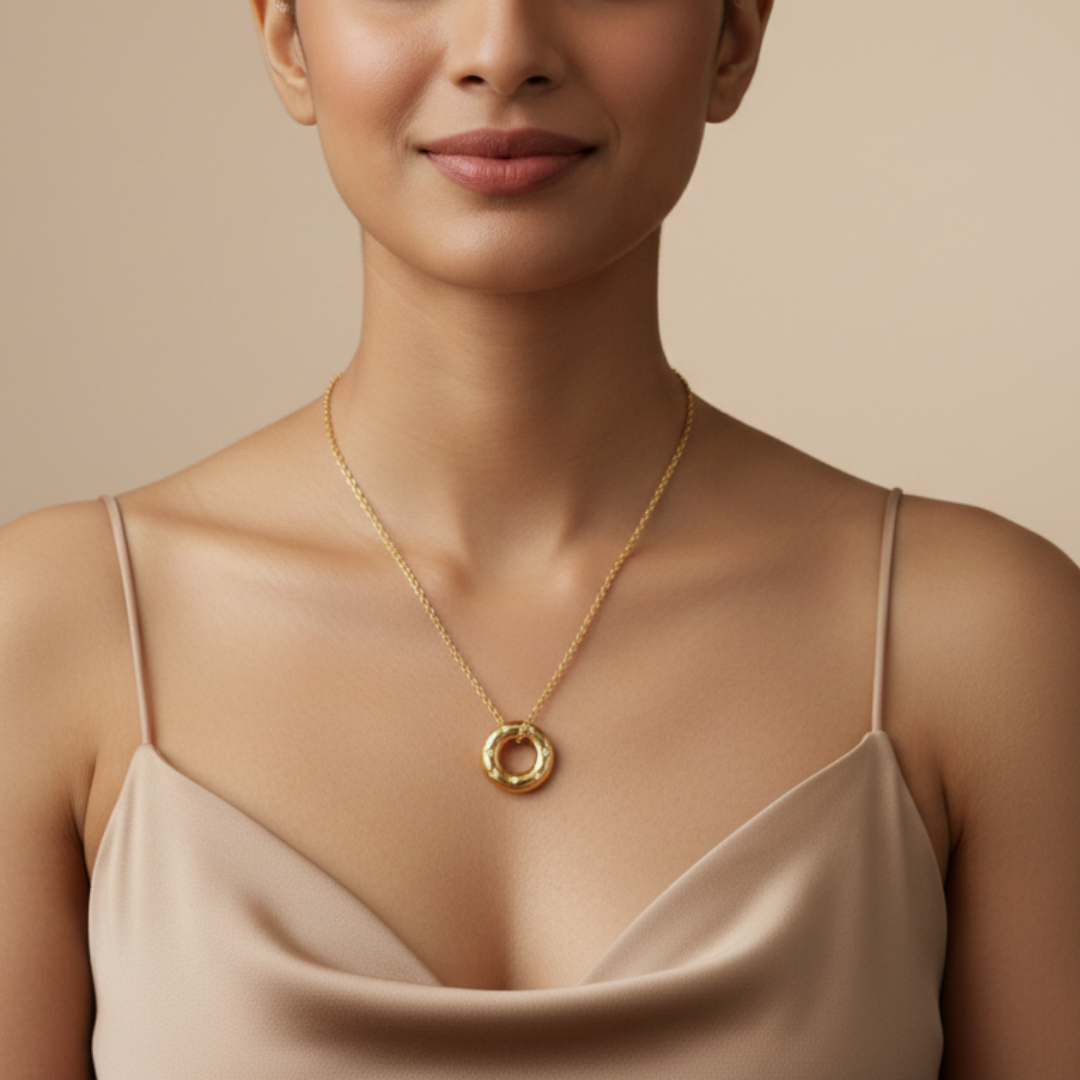 Golden Circle Pendant Necklace