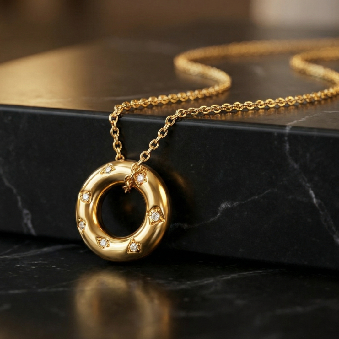 Golden Circle Pendant Necklace