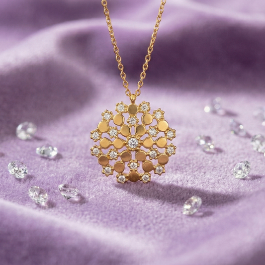 Golden Snowflake Necklace